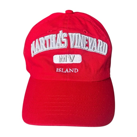 Bay State Apparel Martha’s Vineyard 3D Embroidered Baseball Cap in Red - Picture 1 of 5